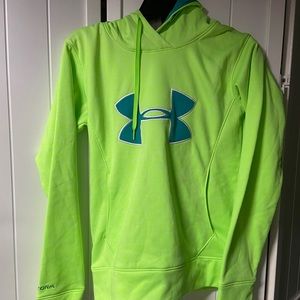 Neon green under armor sweatshirt